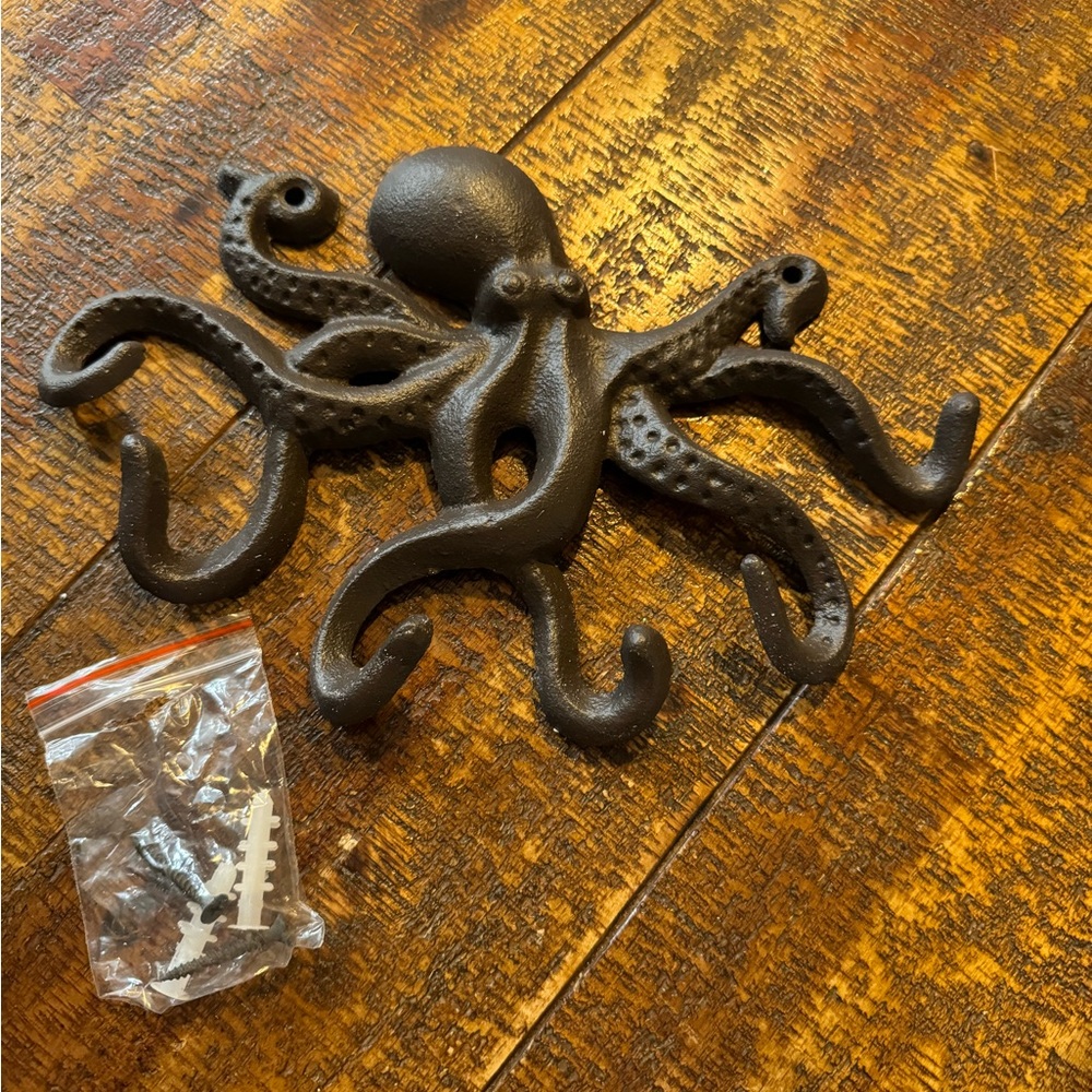 Brown Decorative Octopus Sculpture for Home Decor or functional key holder